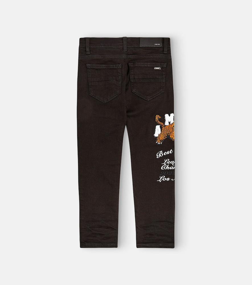 Logo embroidered jeans