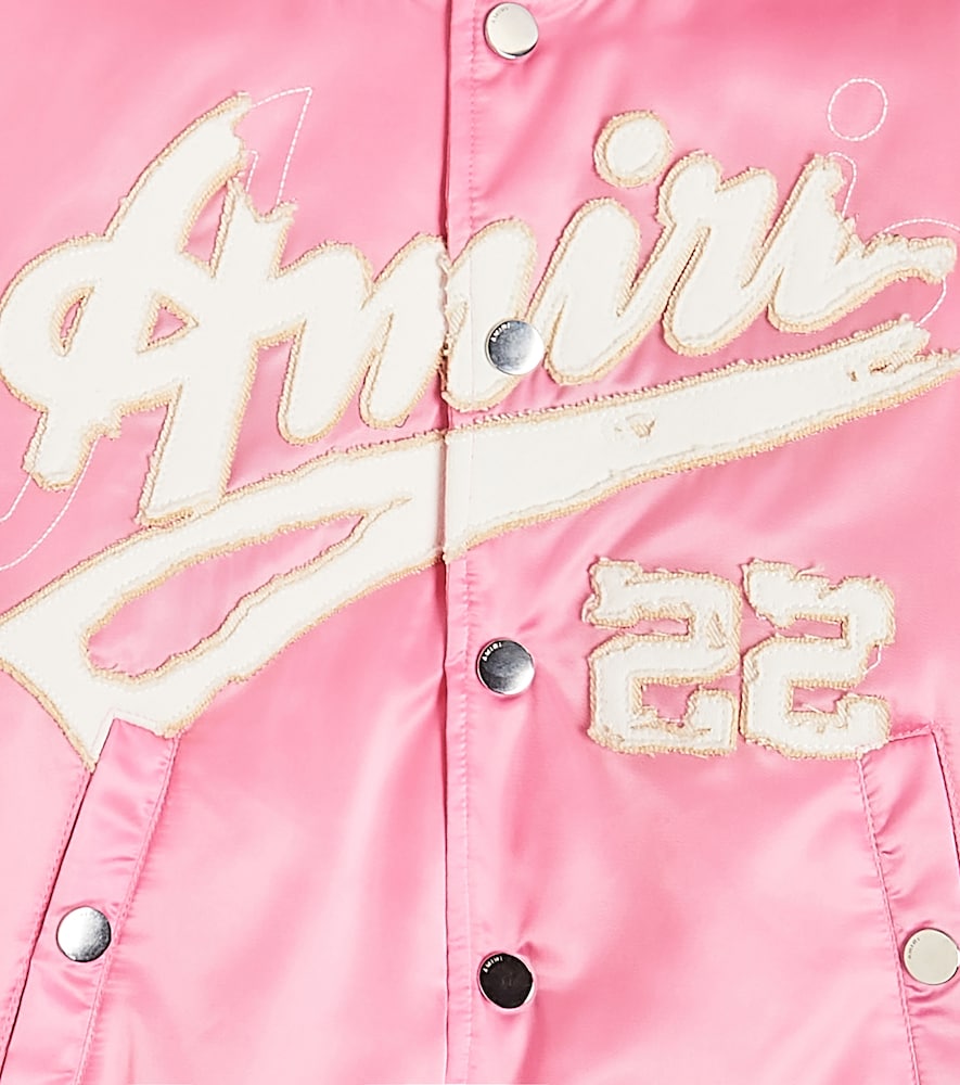 Logo sateen bomber jacket