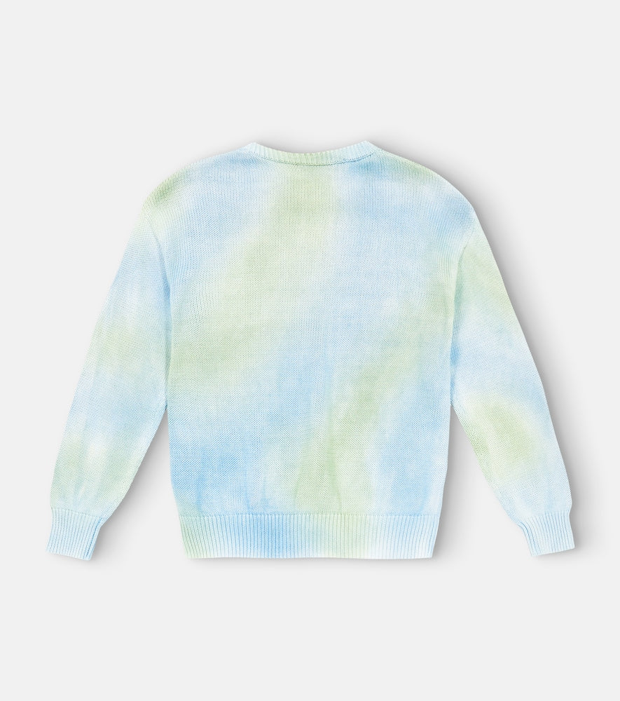 Logo tie-dye wool sweater