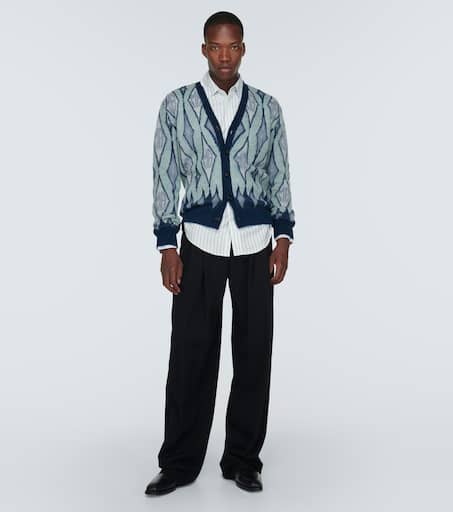 Argyle mohair-blend cardigan