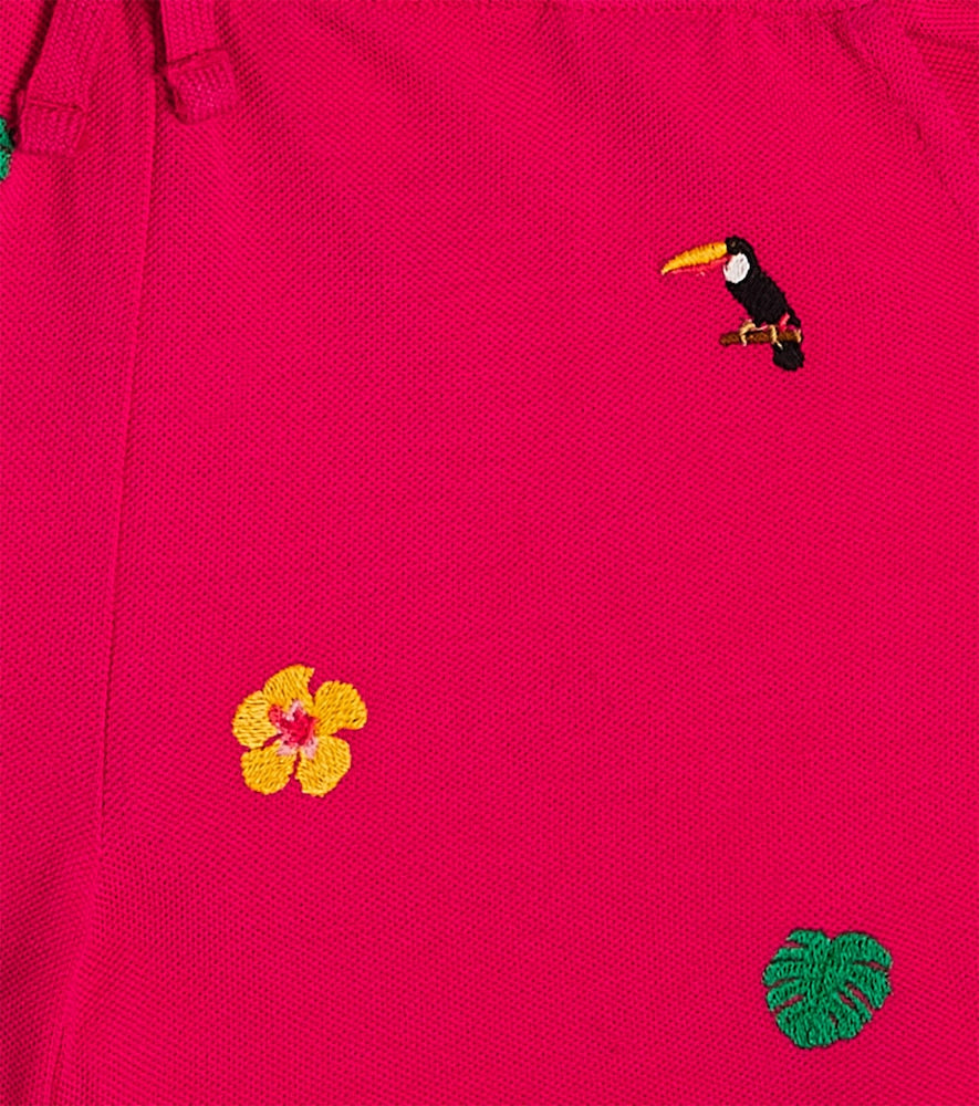 Embroidered cotton shorts