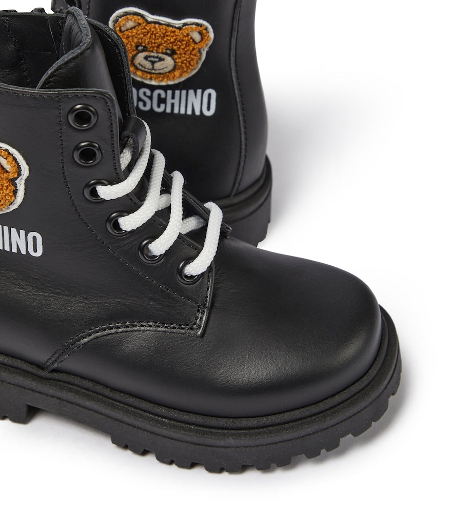 Teddy leather lace-up boots