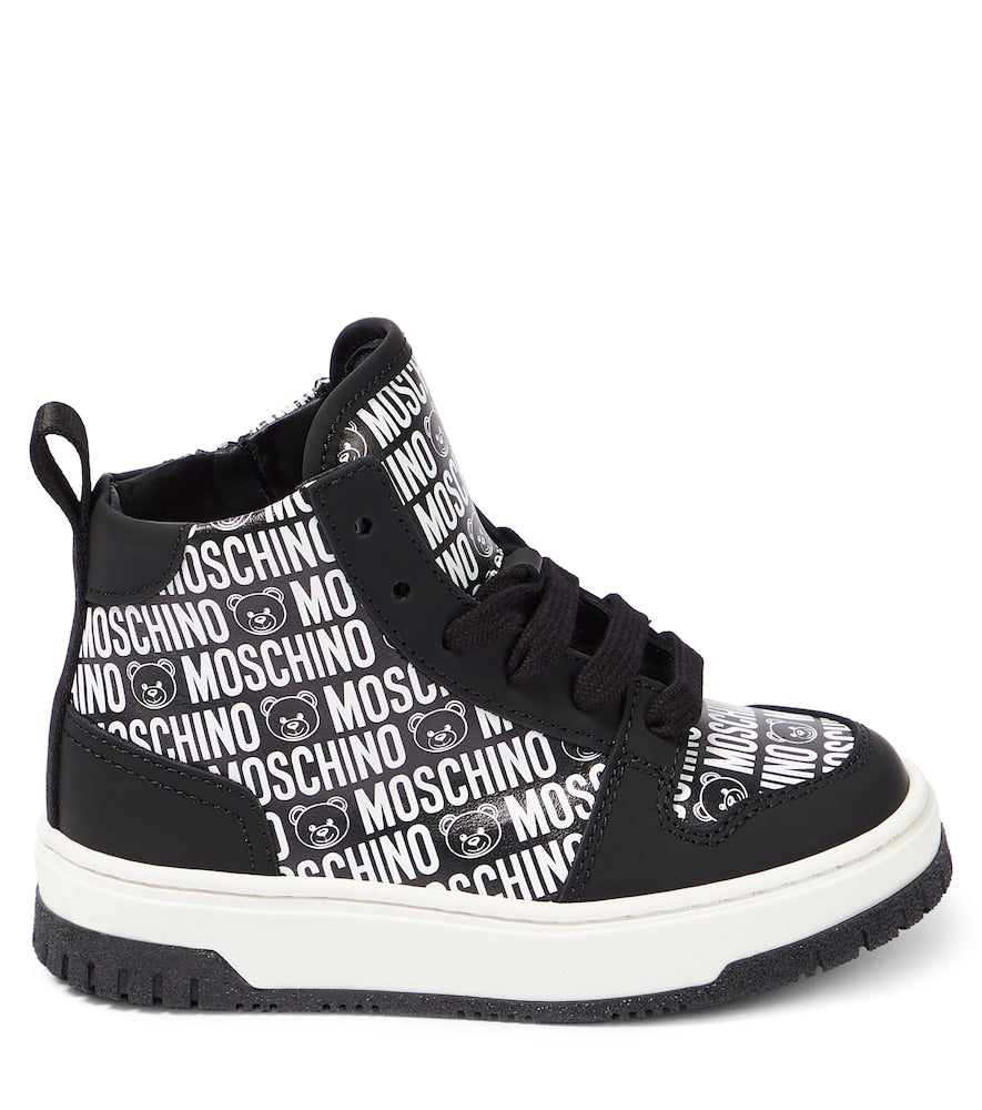 Logo high-top leather sneakers