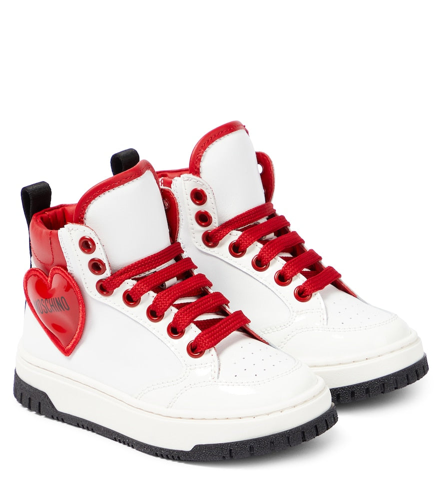 Leather high-top sneakers