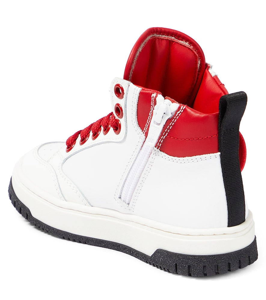 Leather high-top sneakers