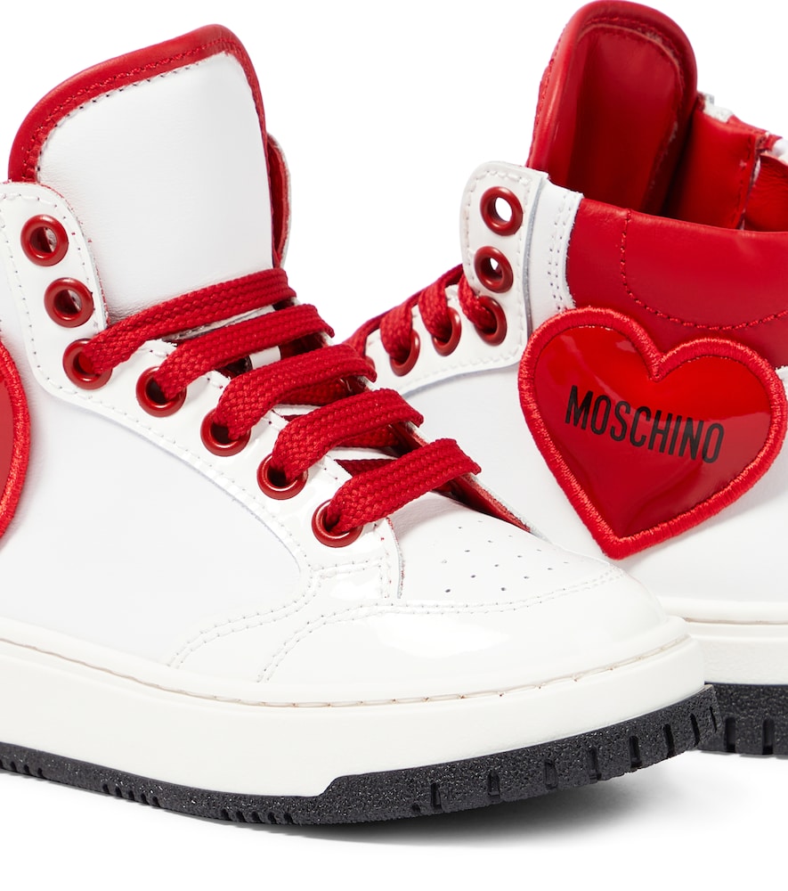 Leather high-top sneakers