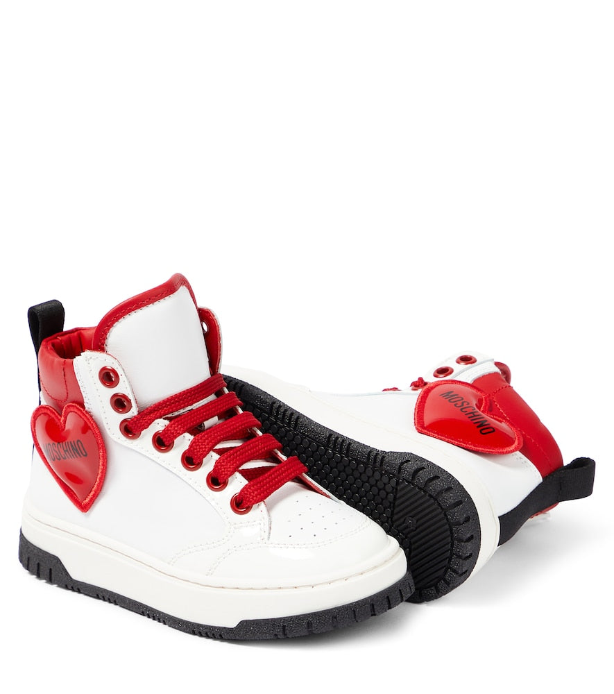 Leather high-top sneakers