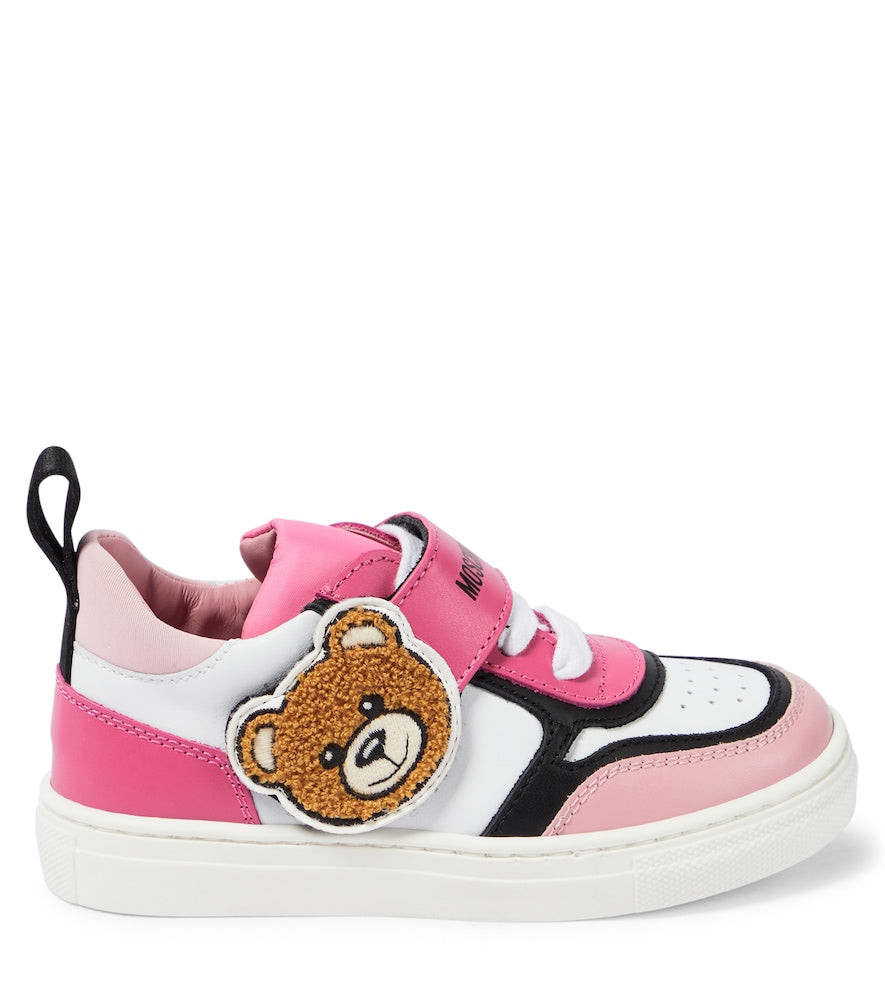 Leather-trimmed sneakers