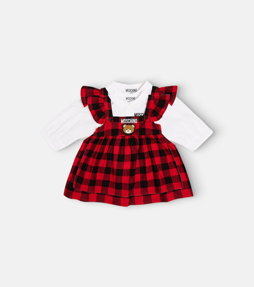 Baby Teddy Bear cotton top and dress set