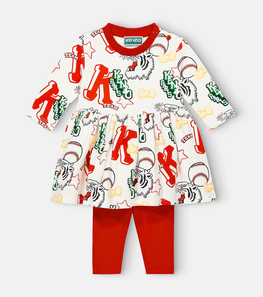 Baby cotton dress and leggings set