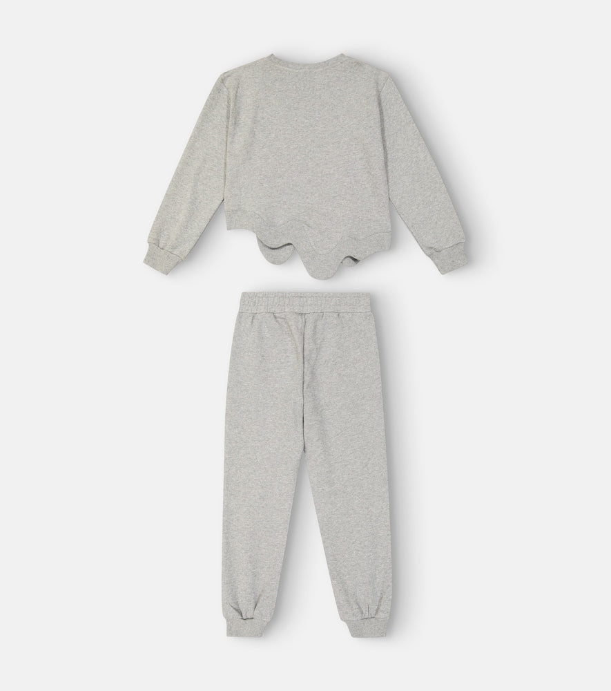 Cotton jersey sweatshirt and sweatpants set