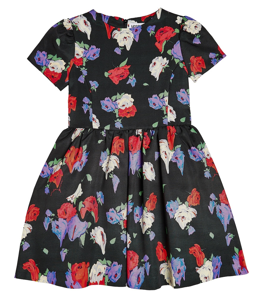 Floral cotton-blend dress