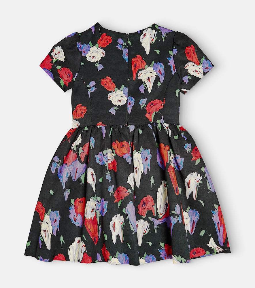 Floral cotton-blend dress