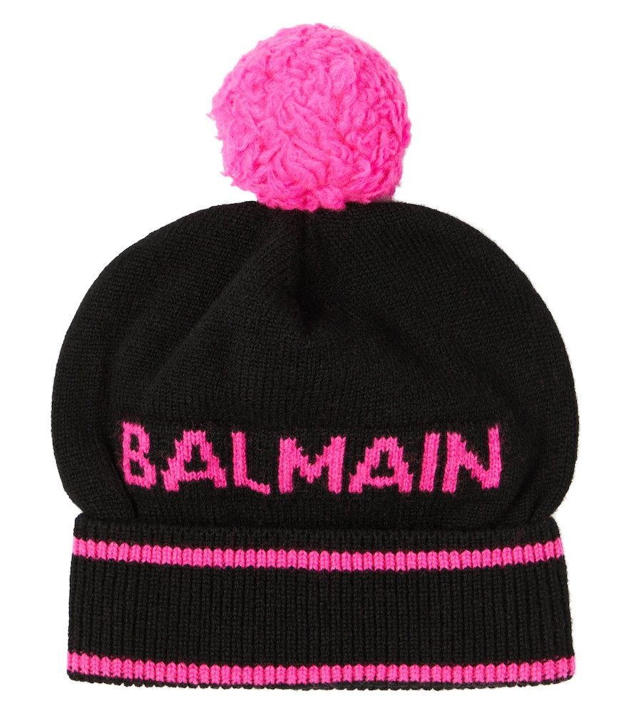 Logo wool cashmere beanie