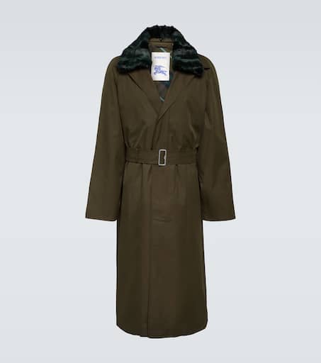 Oversized cotton gabardine car coat