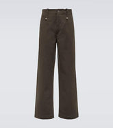 Cotton twill straight pants