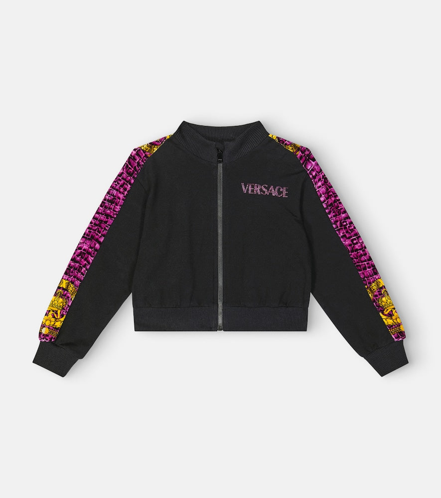 Logo zipped cotton-blend sweatshirt