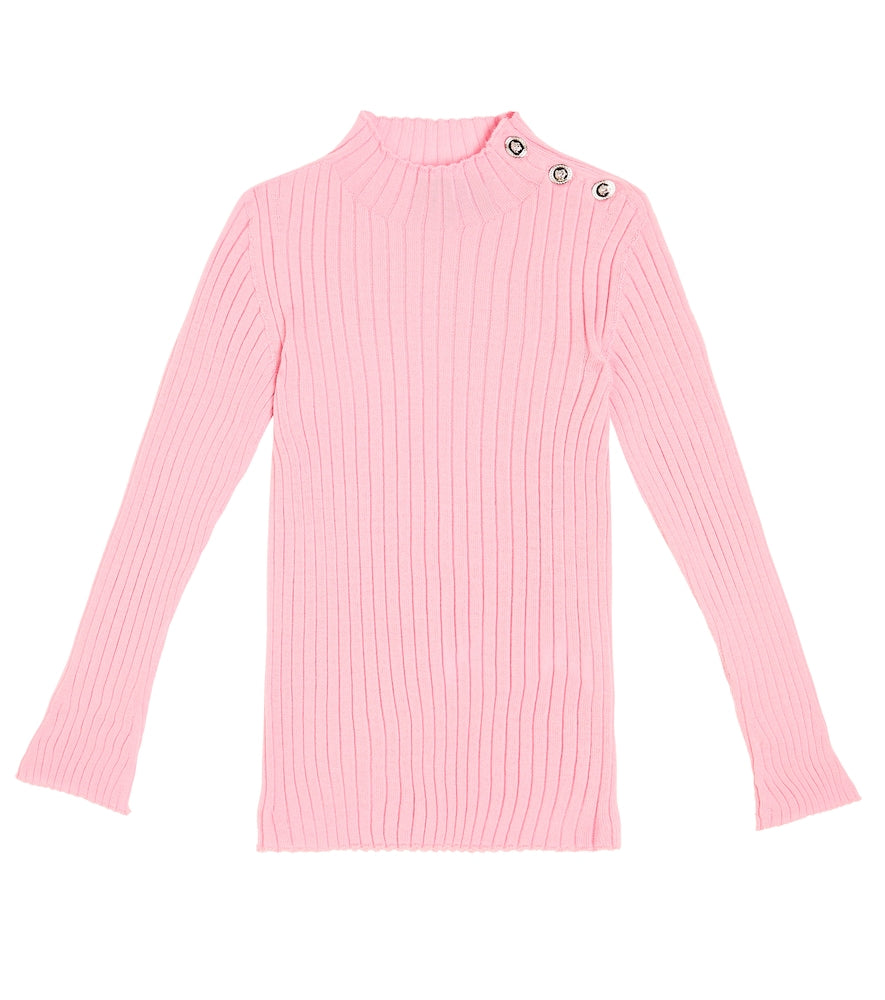 Ribbed-knit virgin wool sweater