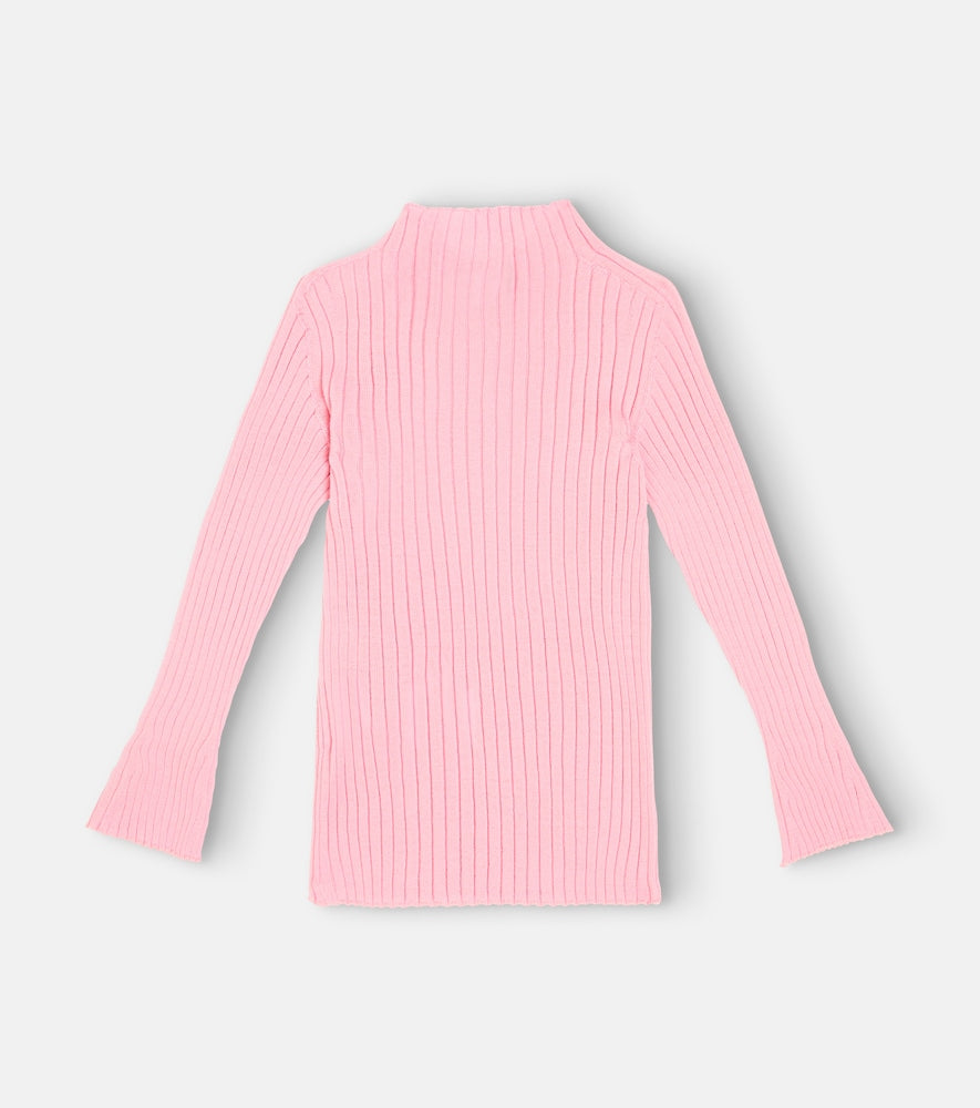 Ribbed-knit virgin wool sweater