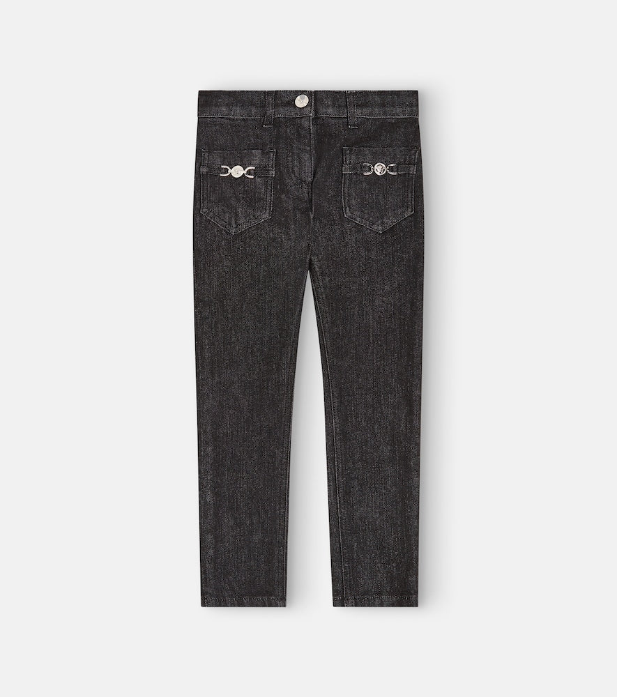 La Medusa embellished straight jeans