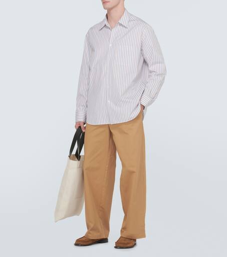 Striped cotton poplin shirt