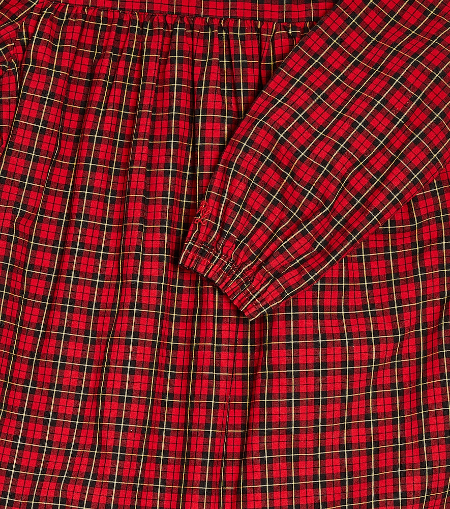 Baby checked cotton playsuit