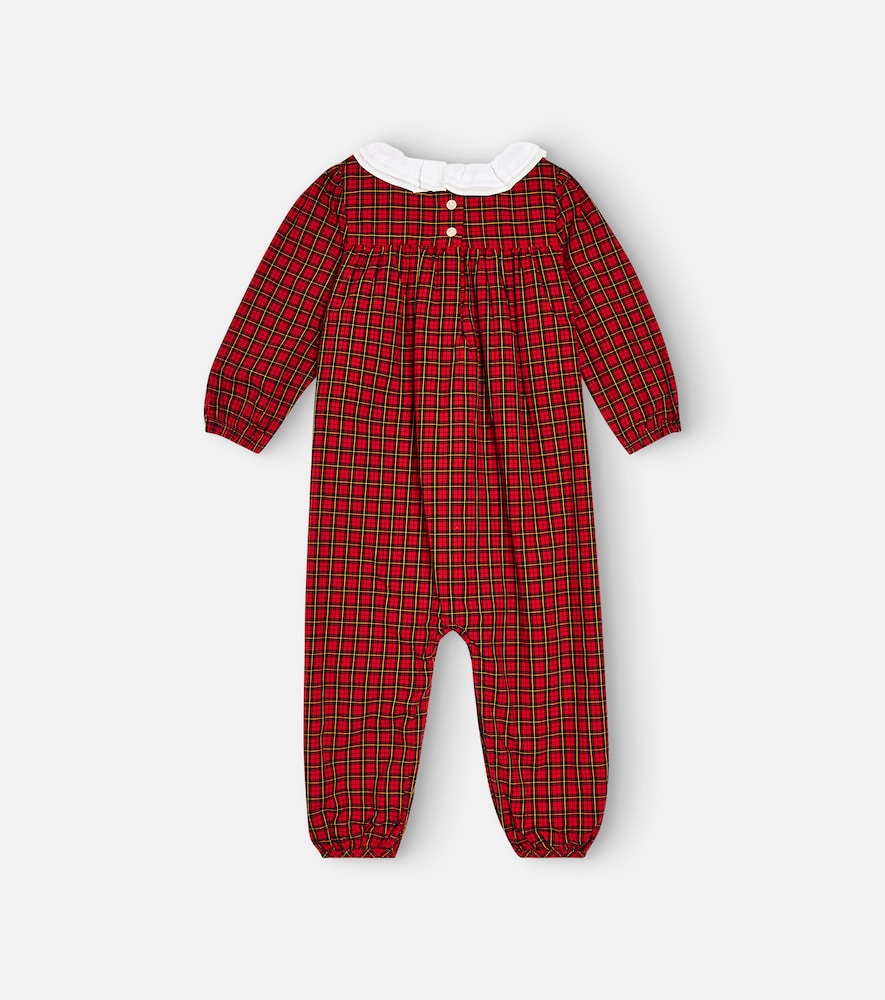 Baby checked cotton playsuit