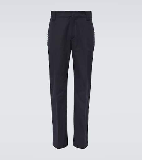 Rockstud canvas straight pants
