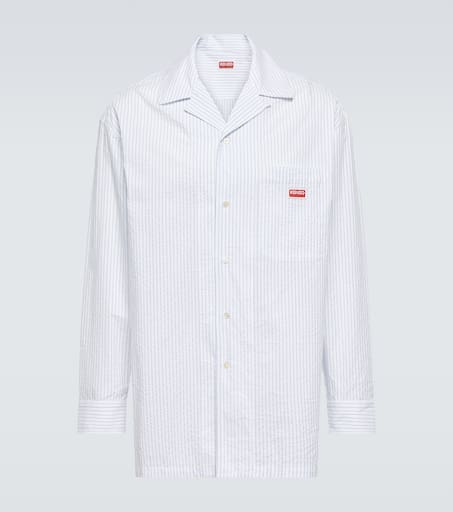 Pinstriped cotton poplin shirt