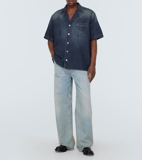 Chambray bowling shirt