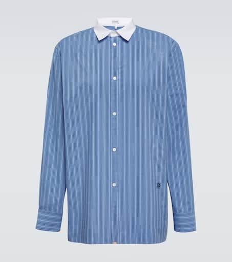 Striped cotton poplin shirt