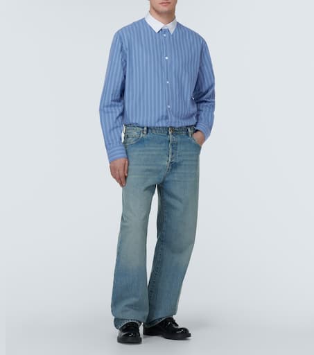 Striped cotton poplin shirt