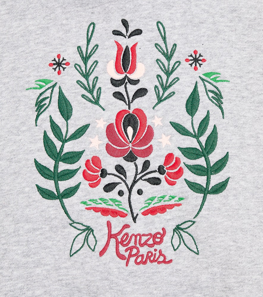 Embroidered cotton jersey hoodie