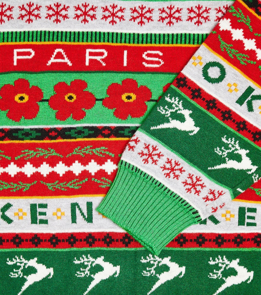 Jacquard cotton-blend sweater