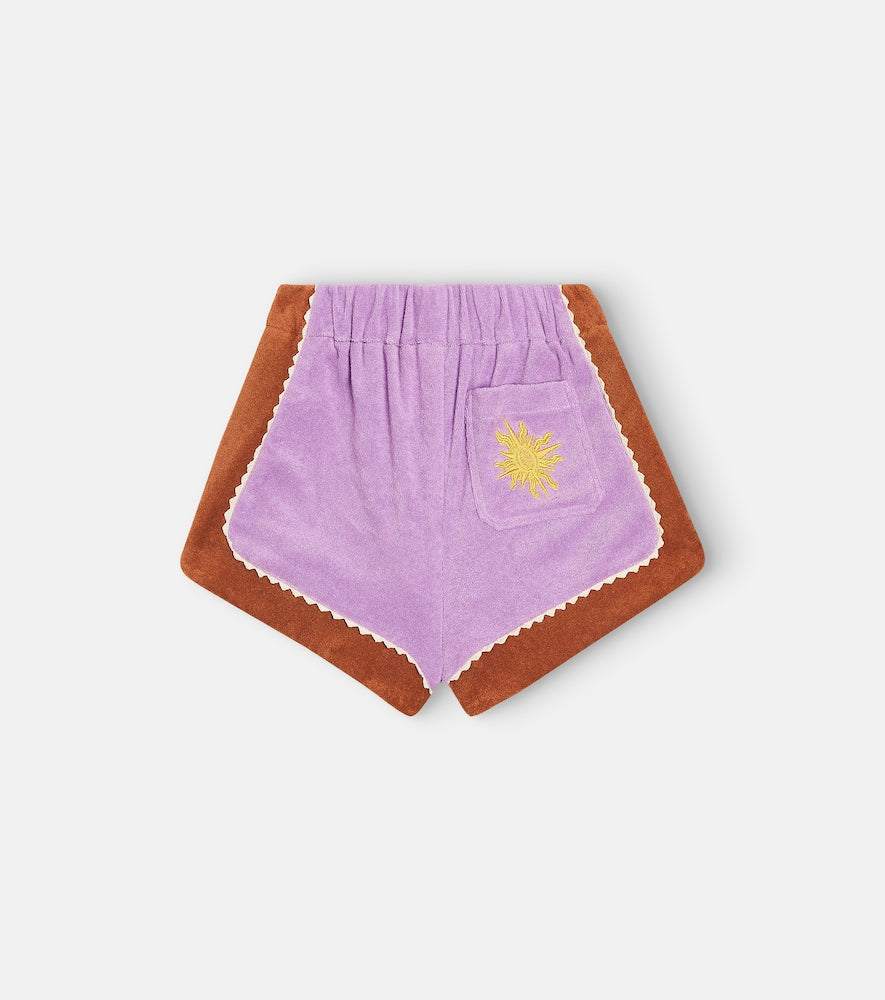 August colorblocked terry shorts