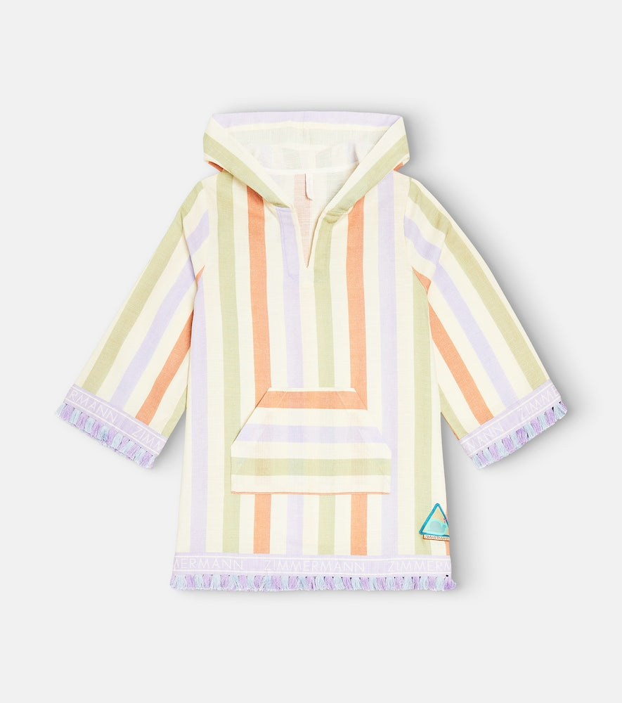 August striped cotton beach cover-up