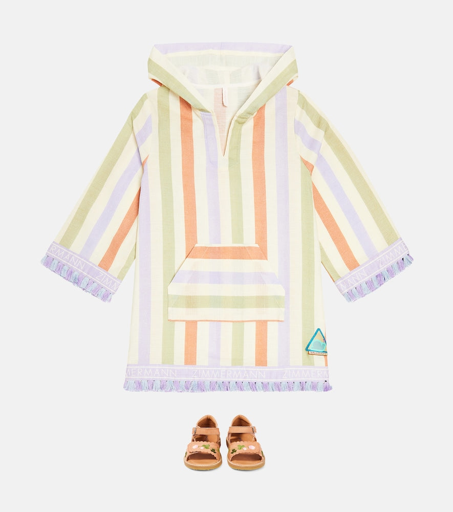August striped cotton beach cover-up