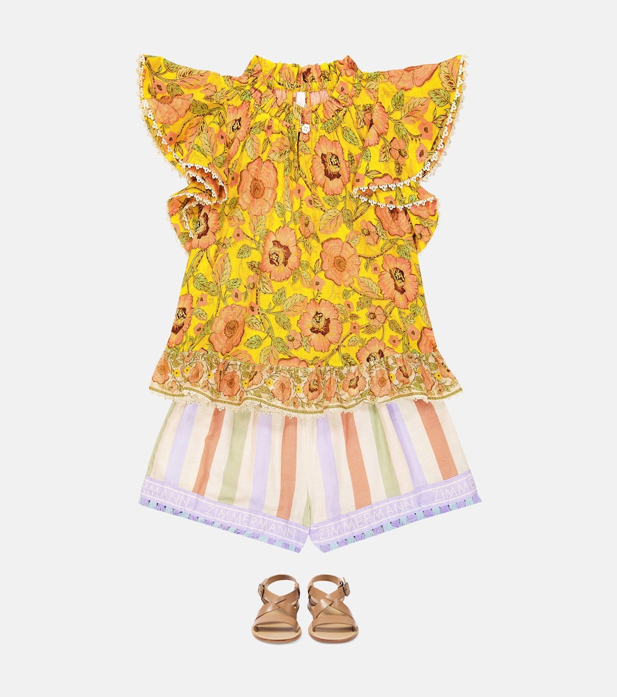 August striped cotton shorts