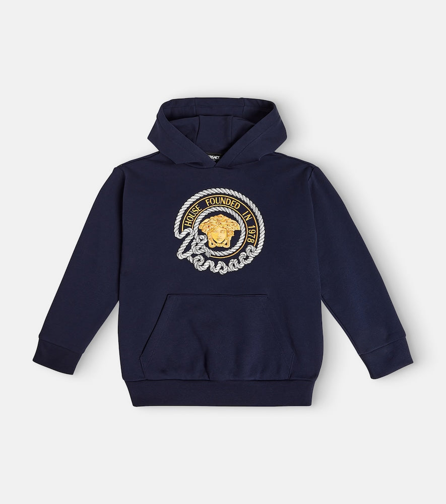 Medusa cotton jersey hoodie