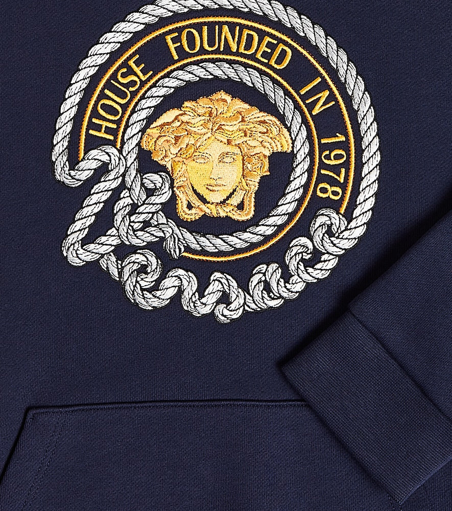 Medusa cotton jersey hoodie