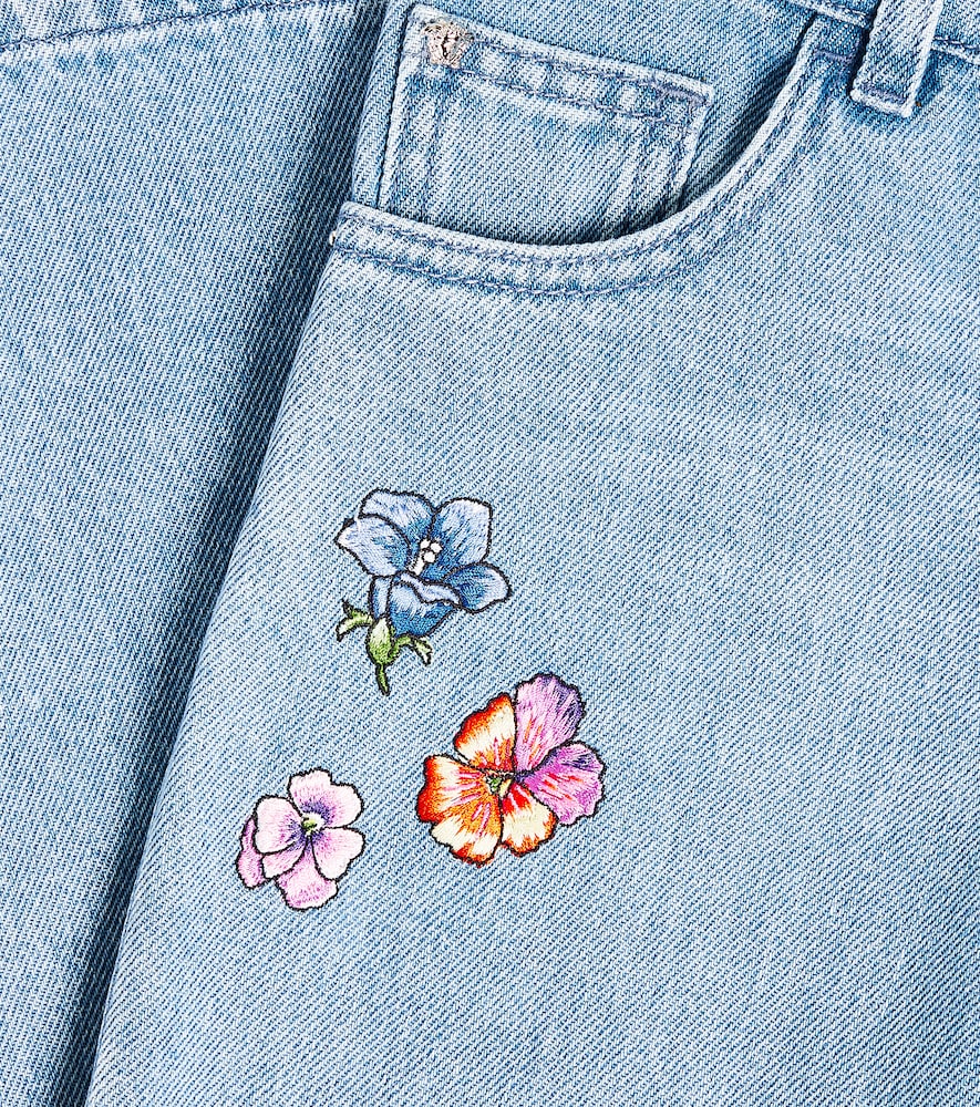 Blossom embroidered tapered jeans