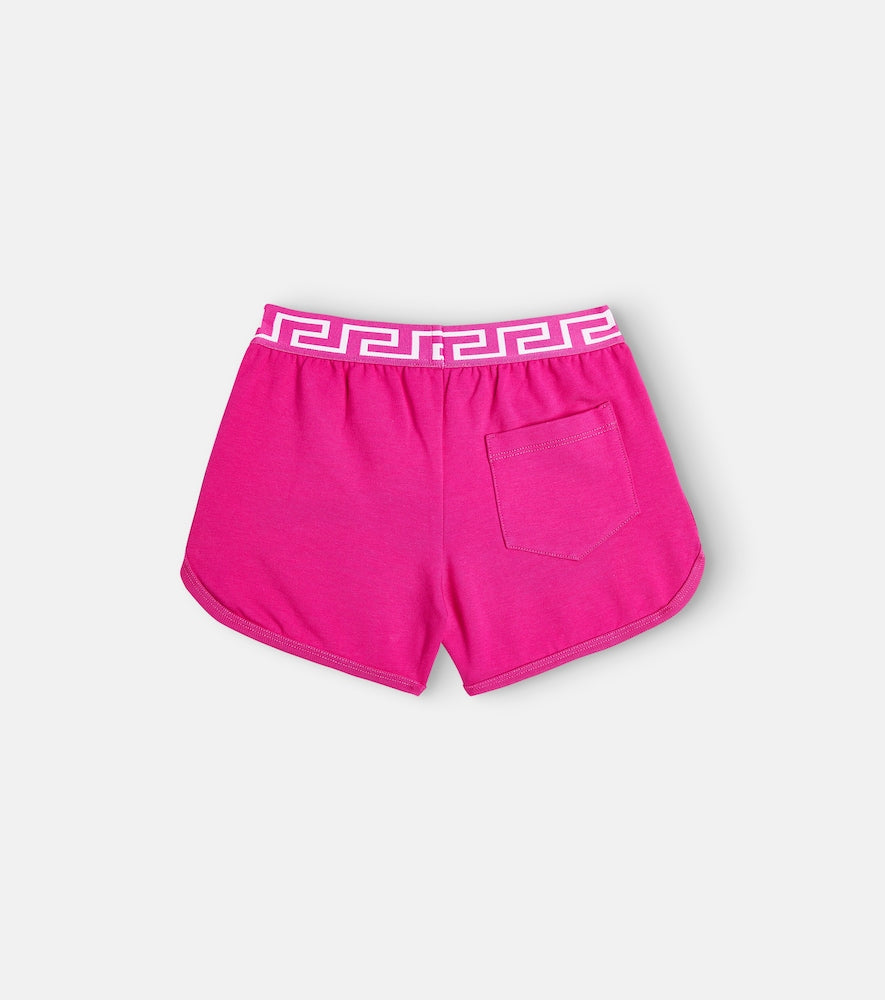 Greca cotton-blend jersey shorts