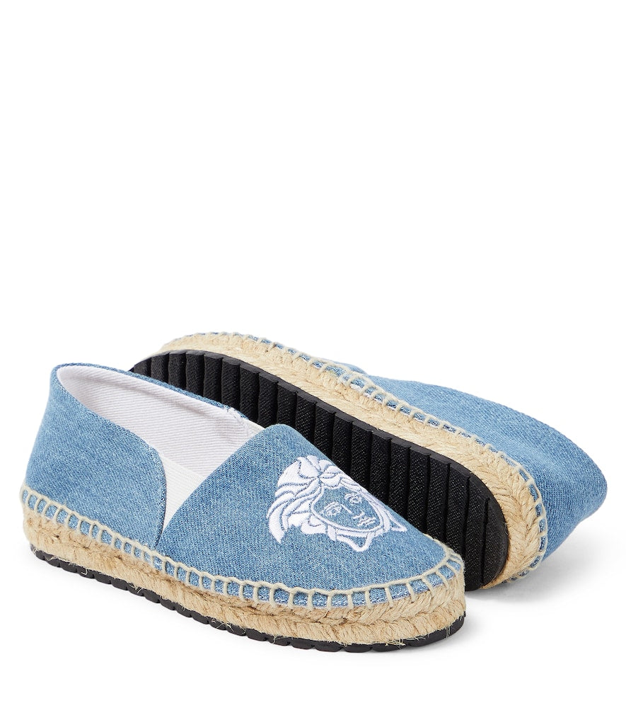 Medusa embroidered denim espadrilles