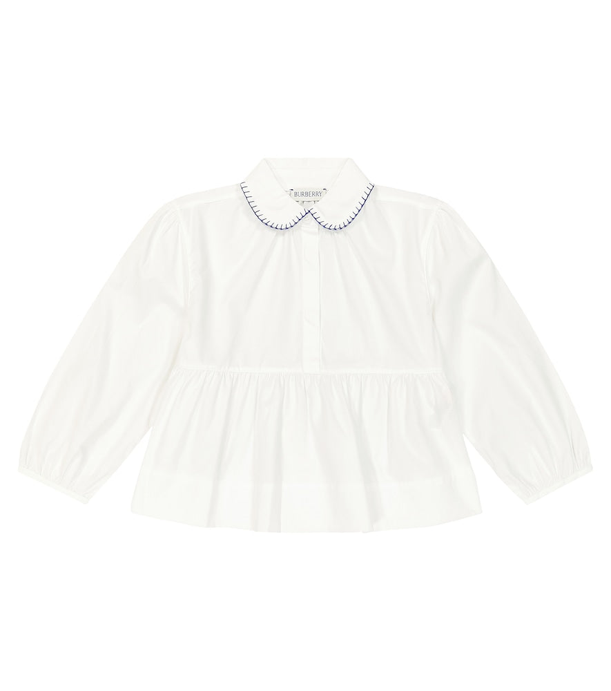 Cotton-blend poplin blouse