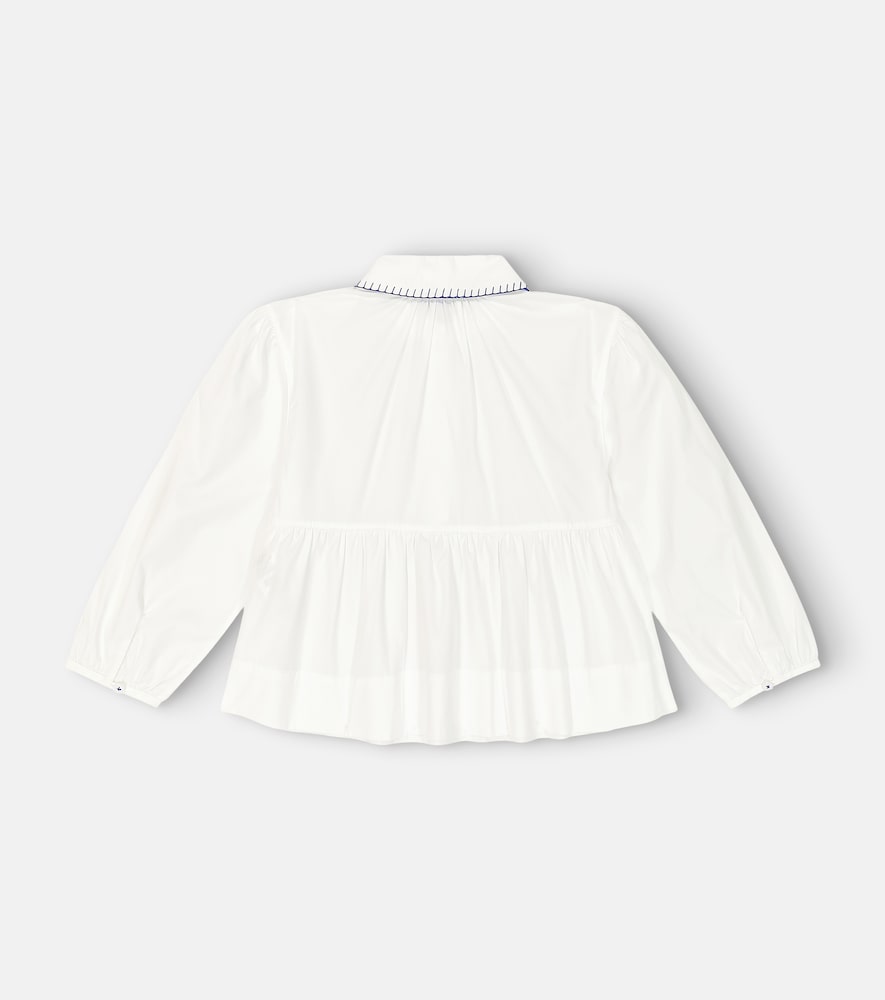 Cotton-blend poplin blouse