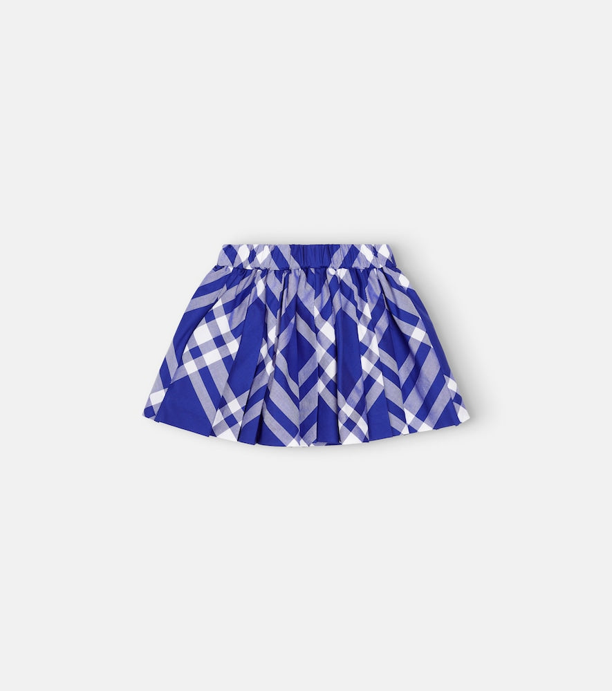 Baby checked pleated cotton skirt