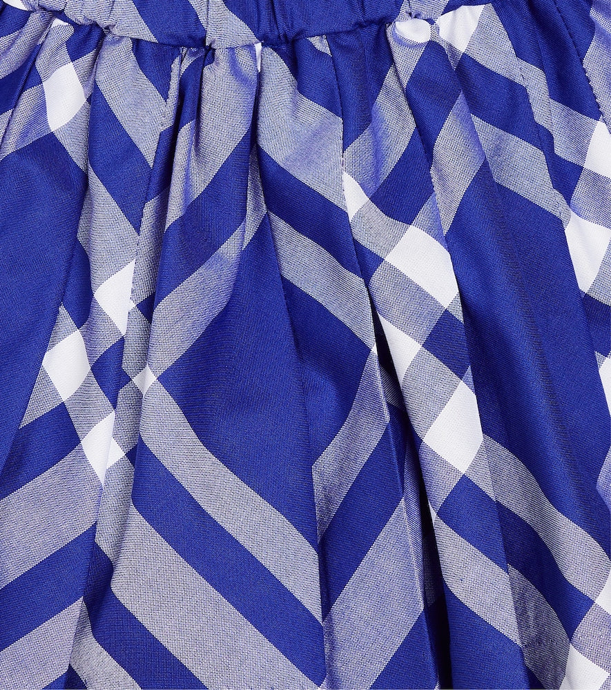 Baby checked pleated cotton skirt