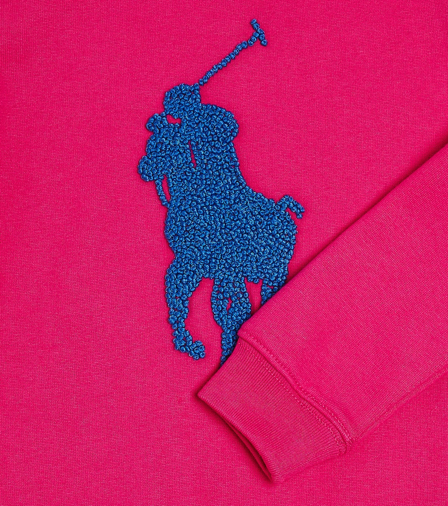 Logo embroidered cotton-blend dress