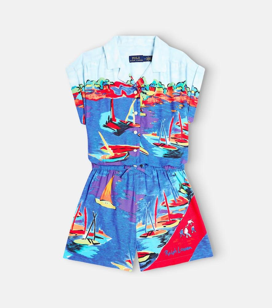 Printed jersey playsuit