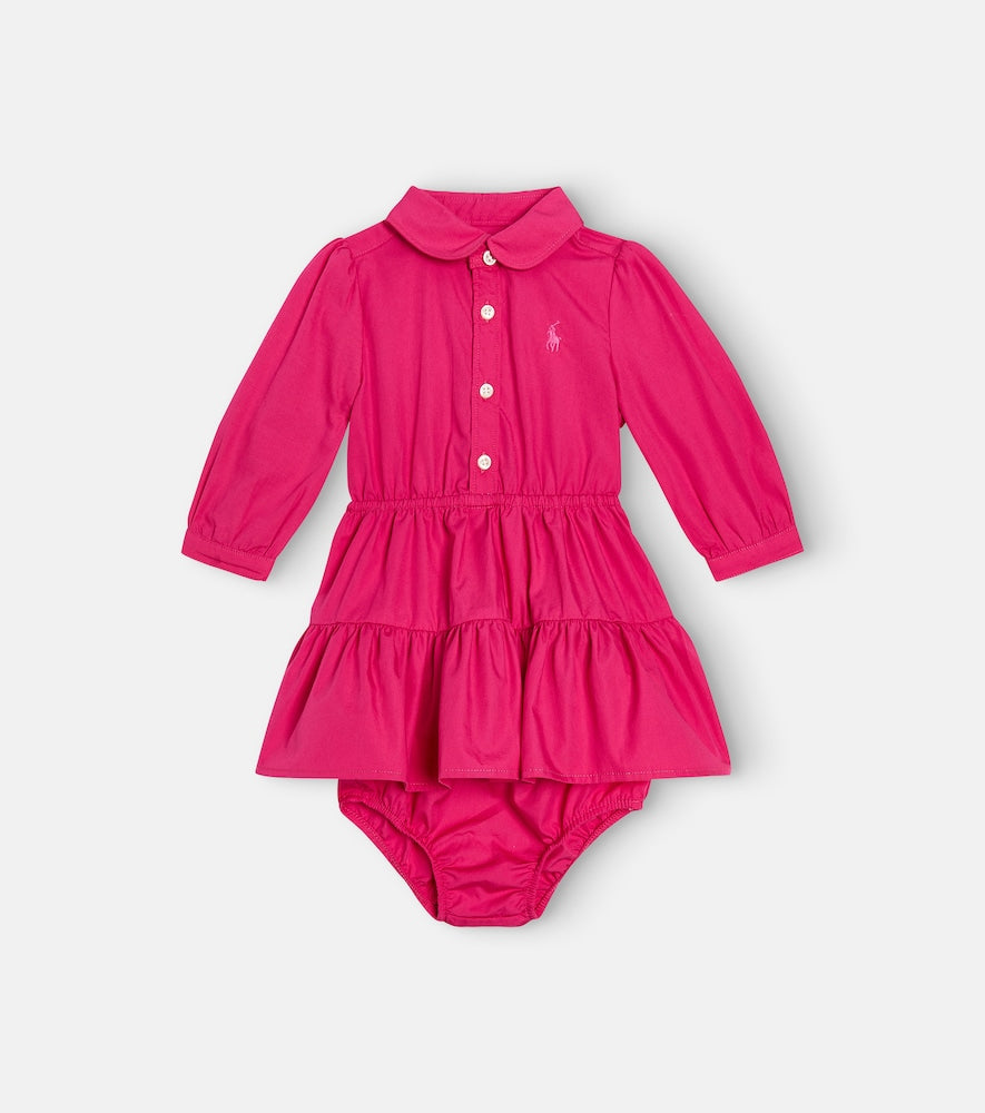 Baby cotton dress and bloomers set